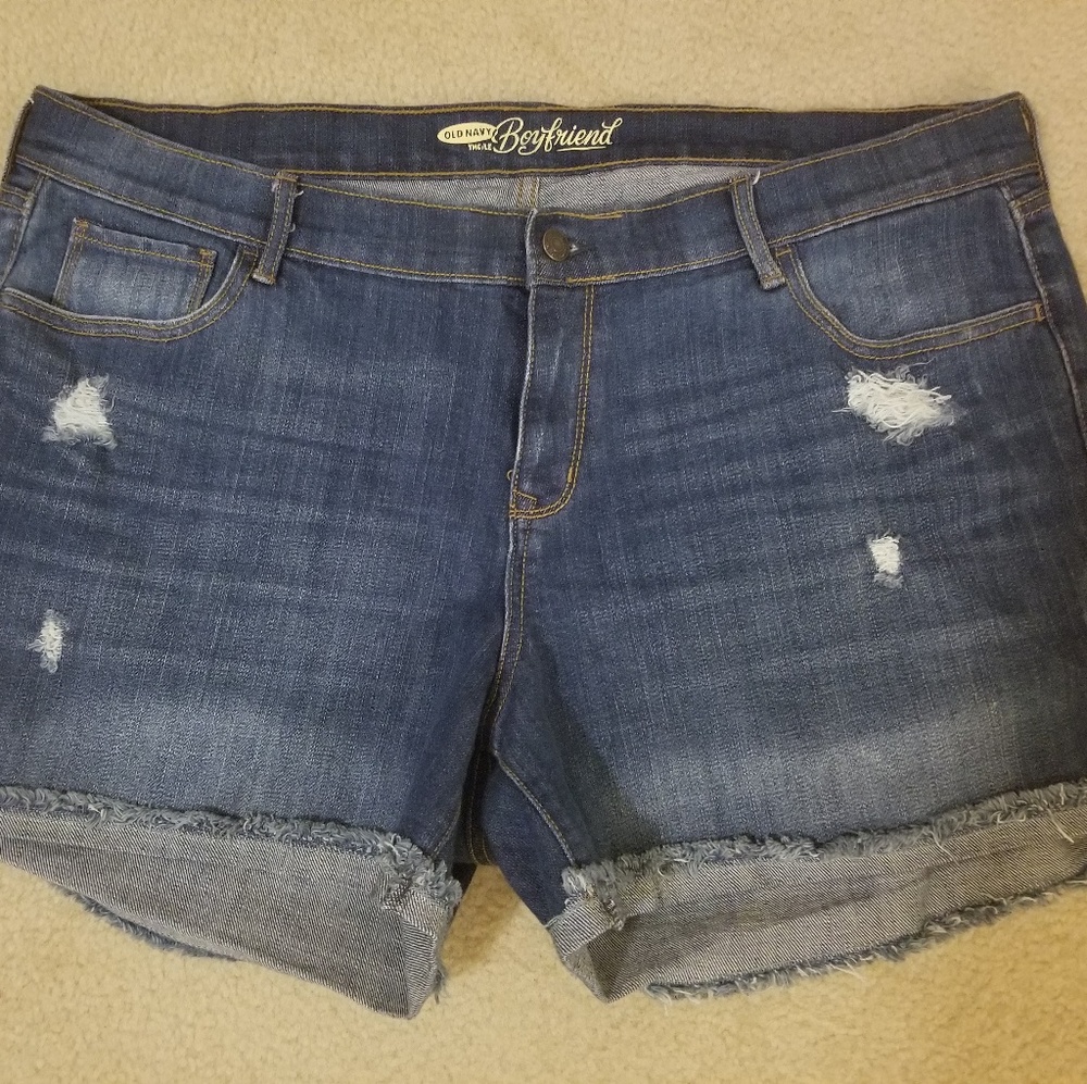 Womens Plus Size Cropped Jean Shorts